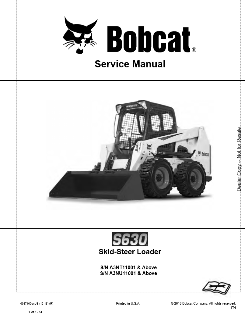 Manual de Servicios Minicargador Bobcat S630