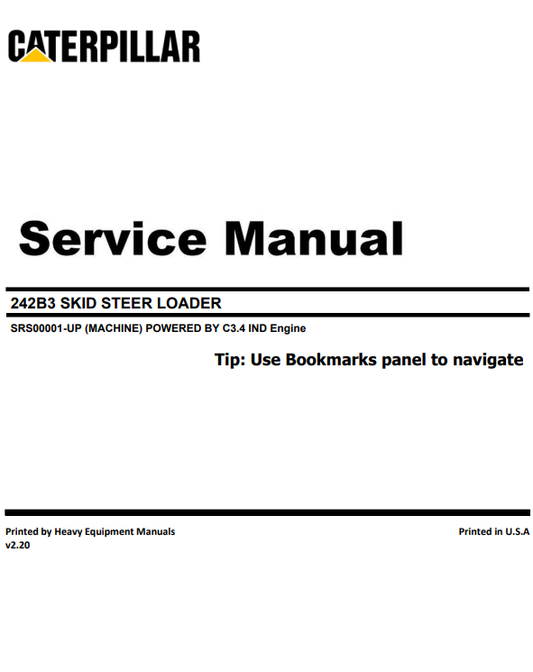 Manual de Servicios Minicargador Caterpillar 242B3