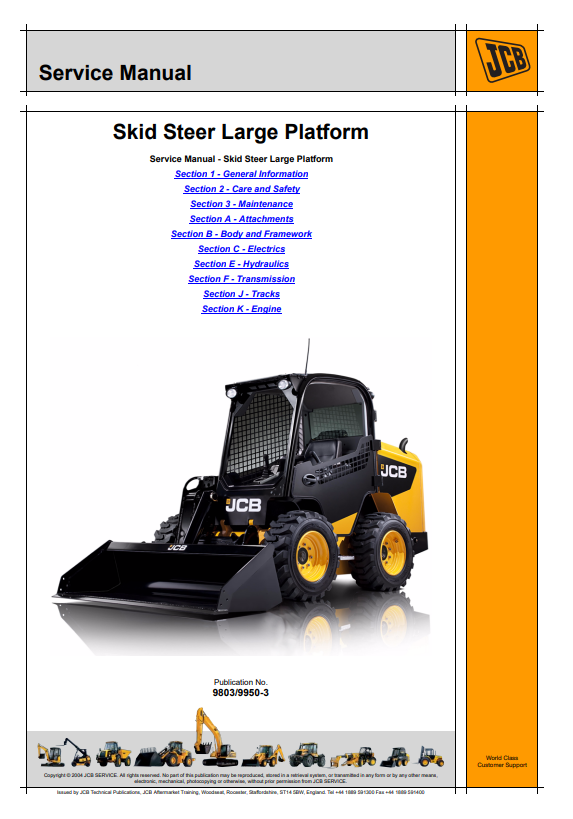 Manual de Servicios Minicargador JCB de Plataforma Larga