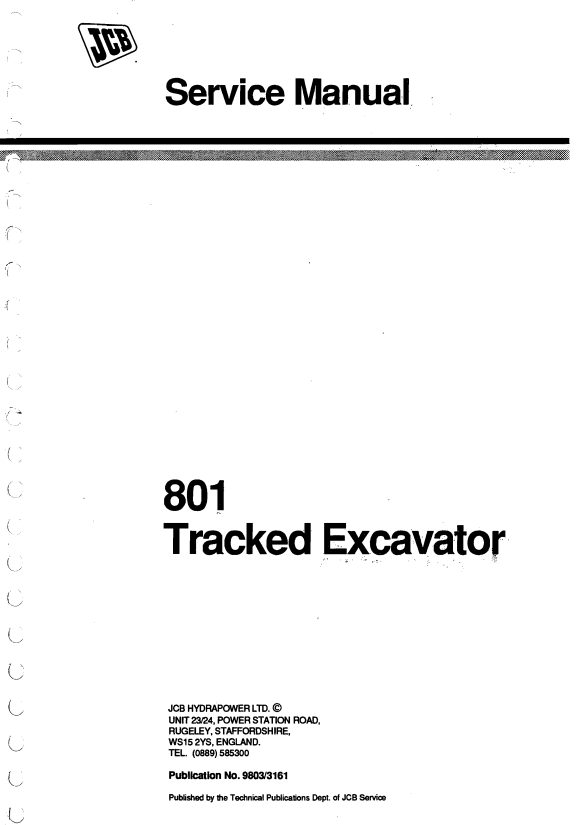 Manual de Servicios Miniexcavadora JCB 801