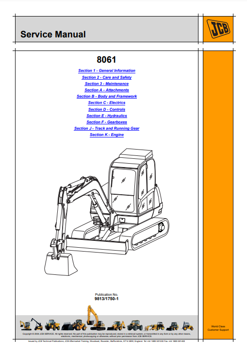 Manual de Servicios Miniexcavadora JCB 8061