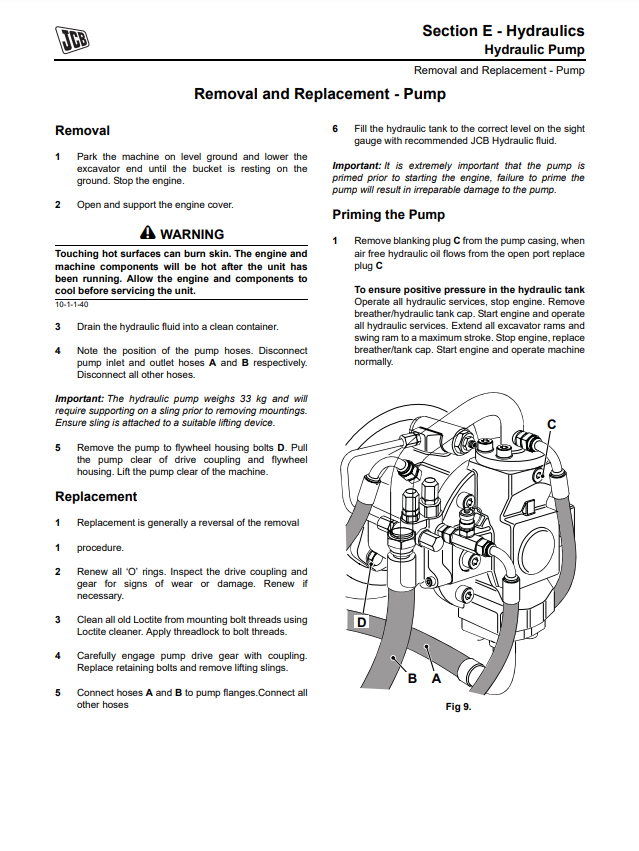 Manual de Servicios Miniexcavadora JCB 8061