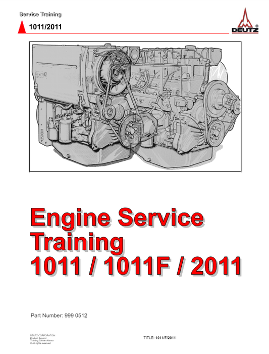 Manual de Servicios Motor Deutz 1011, 1011F, 2011