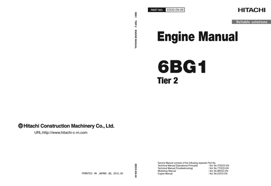 Manual de Servicios Motor Isuzu 6BG1Relaciónado con Productos Hitachi