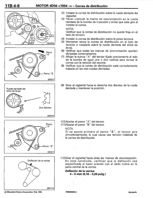 Manual de Servicios Motor Mitsubishi L200- 4D56