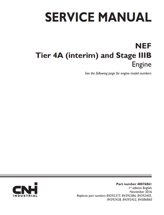 Manual de Servicios Motor NEF TIER 4A STAGE IIIB