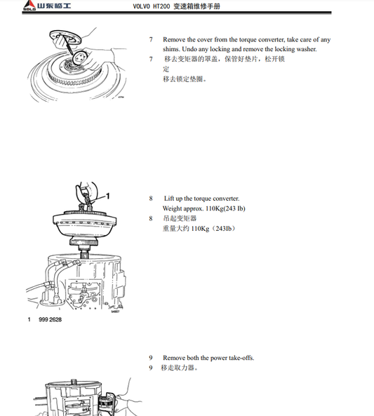 Manual de Servicios Reparación Transmisión Volvo HT200