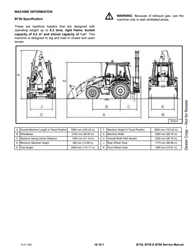 Manual de Servicios Retroexcavadora Bobcat B730, B750 & B780