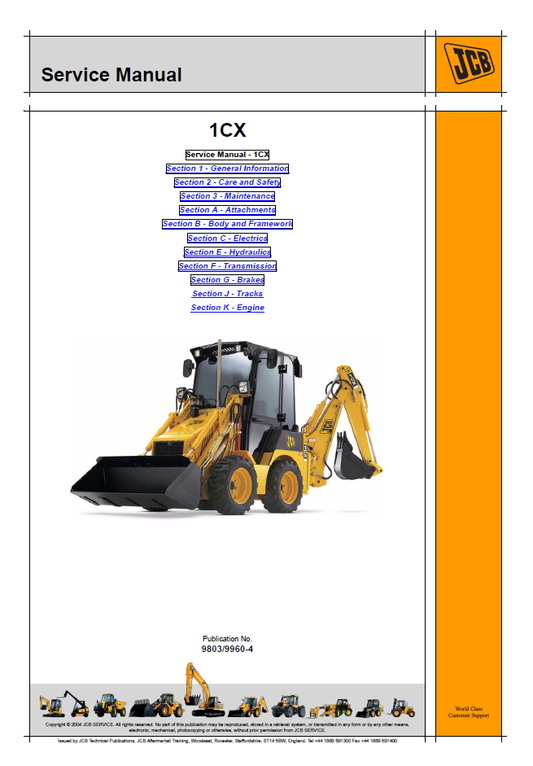 Manual de Servicios Retroexcavadora JCB 1CX