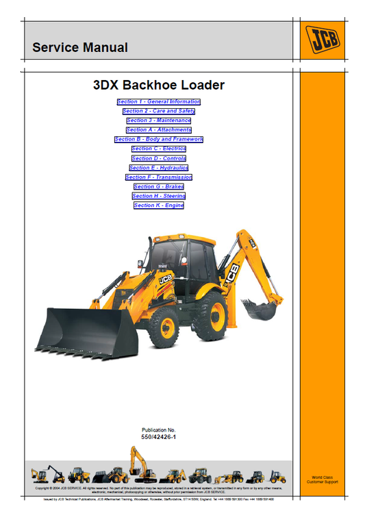 Manual de Servicios Retroexcavadora JCB 3DX