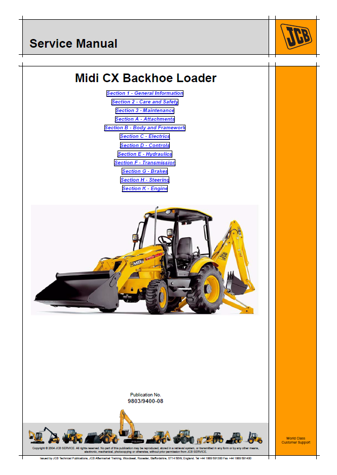 Manual de Servicios Retroexcavadora JCB Midi CX