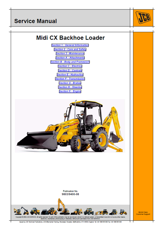 Manual de Servicios Retroexcavadora JCB Midi CX