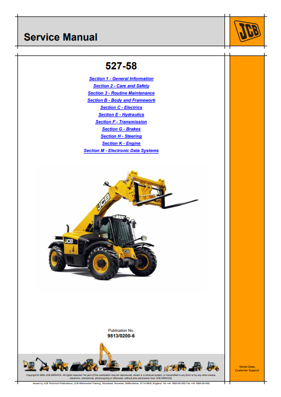 Manual de Servicios Telehandler JCB 527-58
