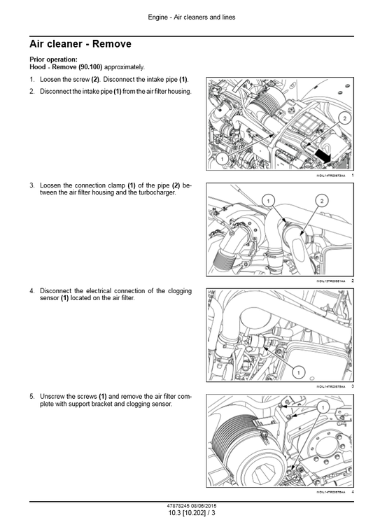 Manual de Servicios Tractor New Holland T4.90, T4.100, T4.110, T4.120 Tier 4B