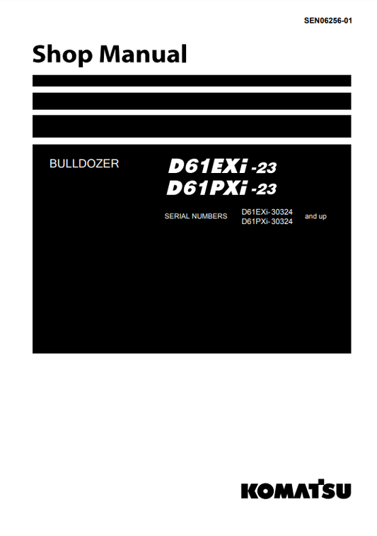 Manual de Taller Bulldozer Japones Komatsu D61EXi-23, D61PXi-23 Japan  S.N 30324 y arriba