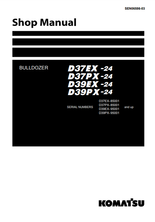Manual de Taller Bulldozer Komatsu D37EX-24, D37PX-24, D39EX-24, D39PX-24