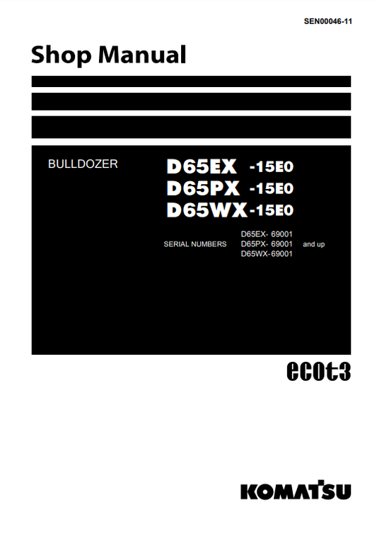 Manual de Taller Bulldozer Komatsu D61EX-23, D61PX-23  S.N 30001 y arriba