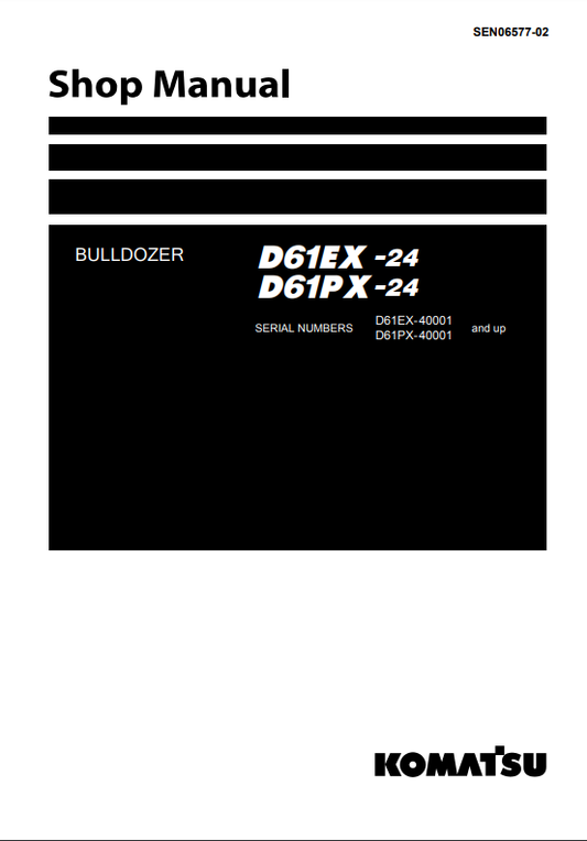 Manual de Taller Bulldozer Komatsu D61EX-24, D61PX-24  S.N 40001 y arriba
