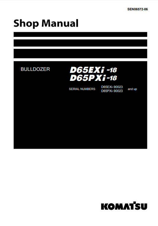 Manual de Taller Bulldozer Komatsu D65EXi-18, D65PXi-18   S.N 90023-UP