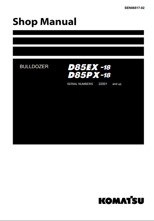 Manual de Taller Bulldozer Komatsu D85EX-18, D85PX-18  S.N 22001-UP