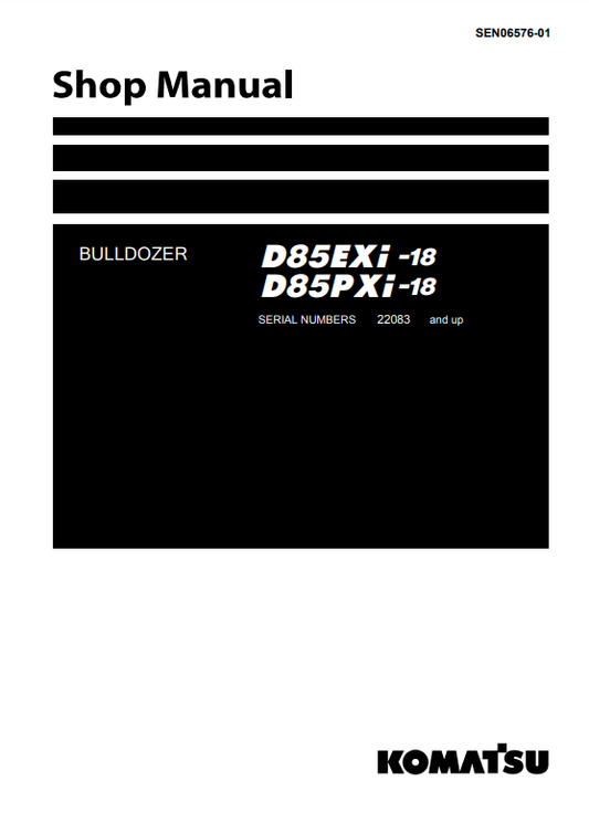 Manual de Taller Bulldozer Komatsu D85EXi-18, D85PXi-18  S.N 22083-UP