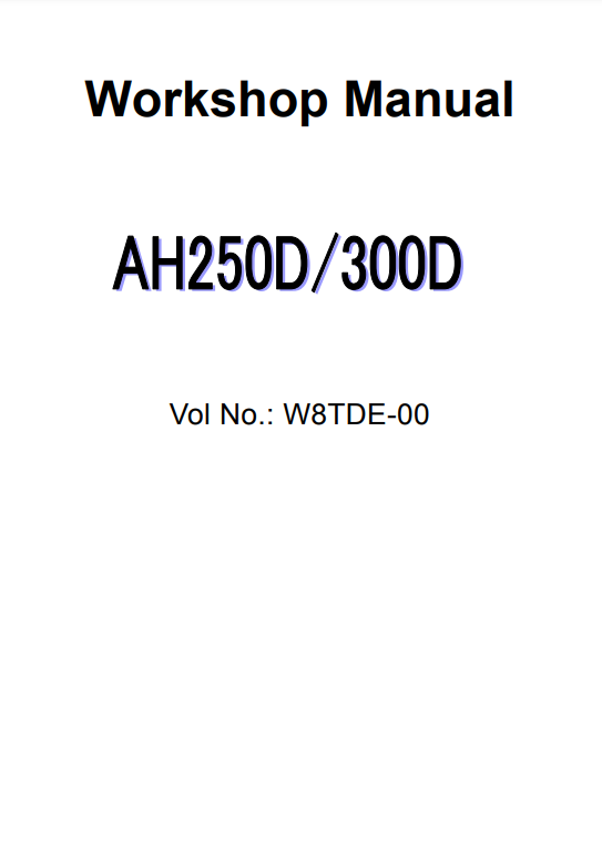 Manual de Taller Camión Articulado Hitachi AH250D, AH300D