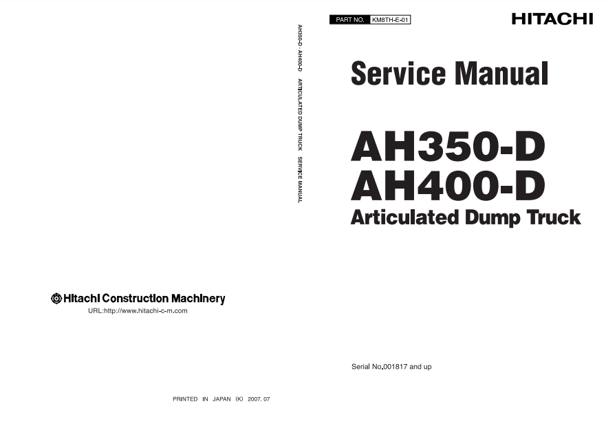 Manual de Taller Camión Articulado Hitachi AH350D, AH400D