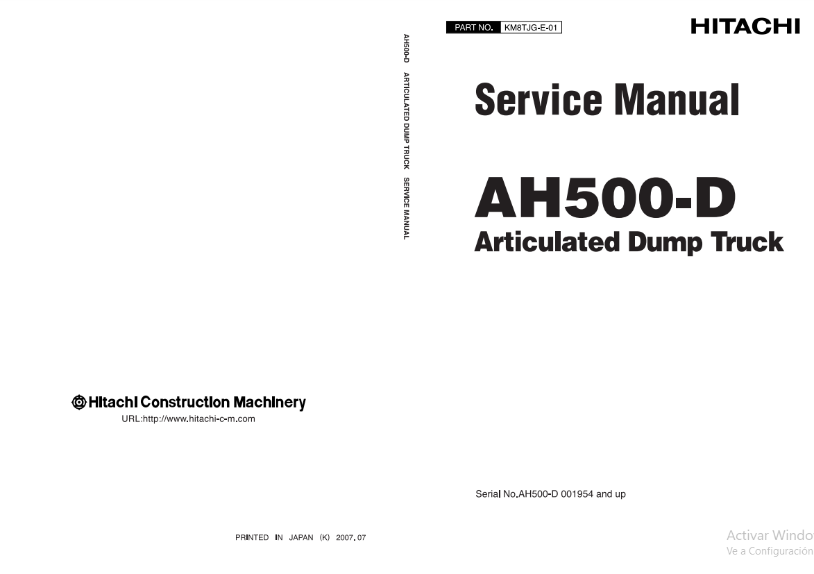 Manual de Taller Camión Articulado Hitachi AH500D