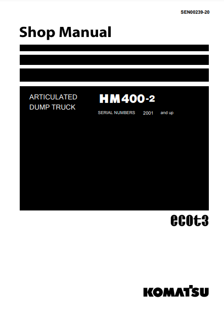 Manual de Taller Camión Japones Komatsu HM400-2  S.N 2001-UP