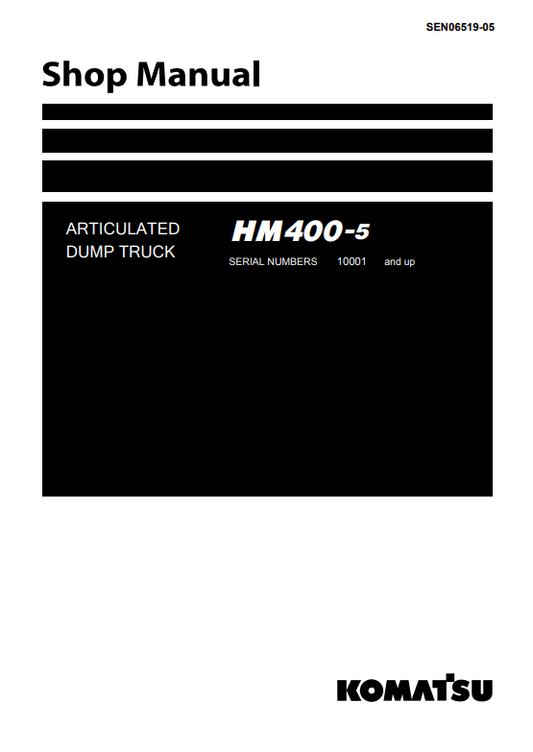 Manual de Taller Camión Japones Komatsu HM400-5  S.N 10001-UP