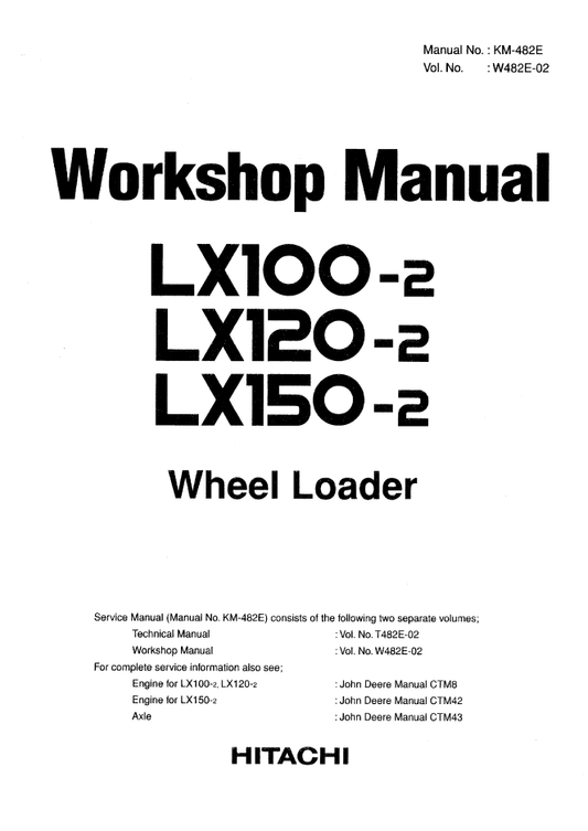 Manual de Taller Cargador Hitachi LX100-2, LX120-2, LX150-2