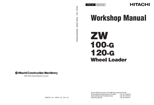 Manual de Taller Cargador Hitachi ZW100G ZW120G