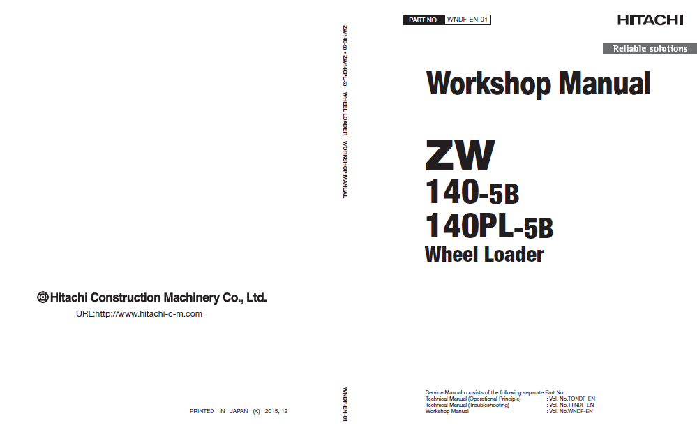 Manual de Taller Cargador Hitachi ZW140-5B ZW140PL-5B