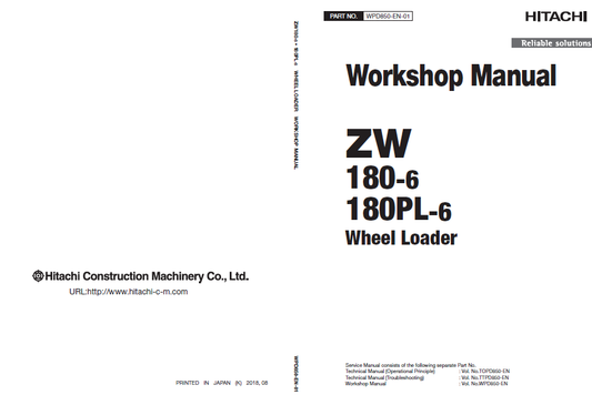 Manual de Taller Cargador Hitachi ZW180-6 ZW180PL-6