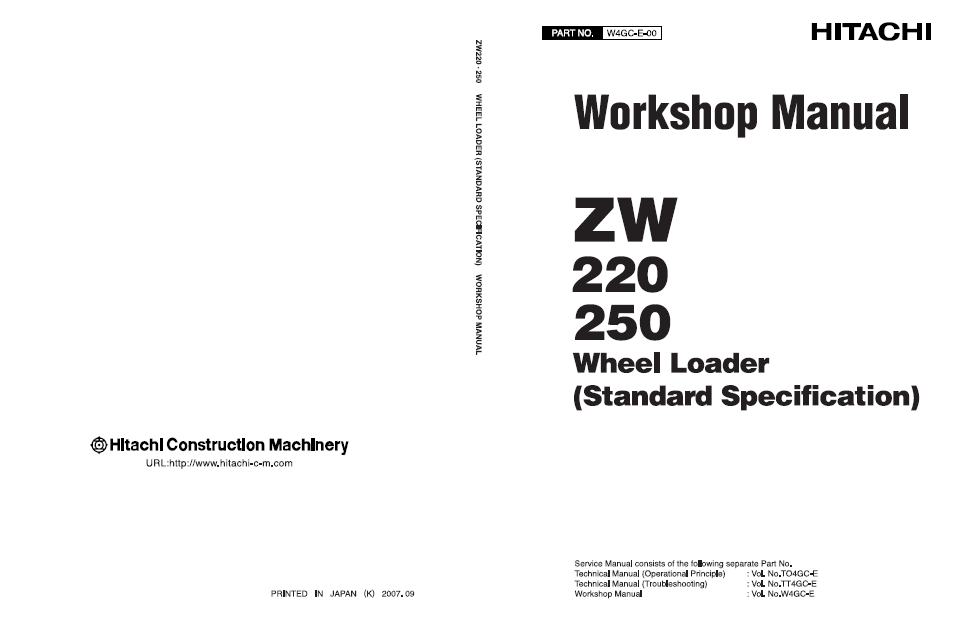 Manual de Taller Cargador Hitachi ZW220 ZW250