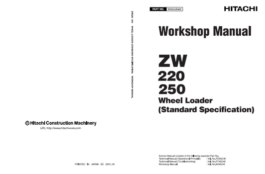 Manual de Taller Cargador Hitachi ZW220 ZW250