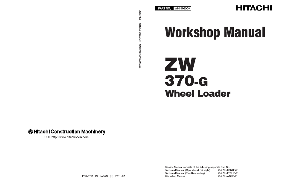 Manual de Taller Cargador Hitachi ZW370-G