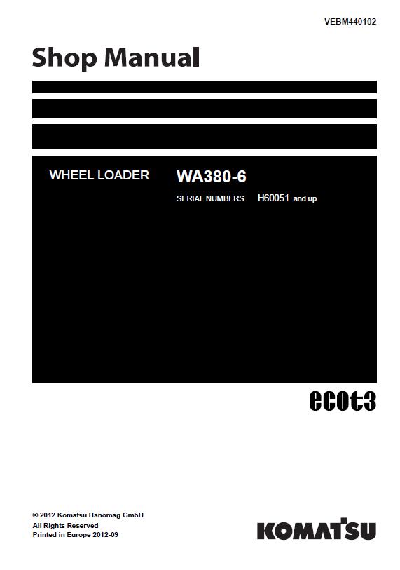Manual de Taller Cargador Komatsu WA380-6 - H60051
