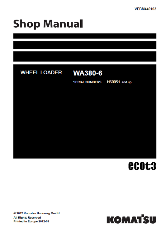 Manual de Taller Cargador Komatsu WA380-6 - H60051