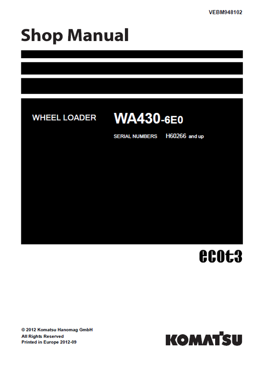 Manual de Taller Cargador Komatsu WA4302-6E0 - H60266