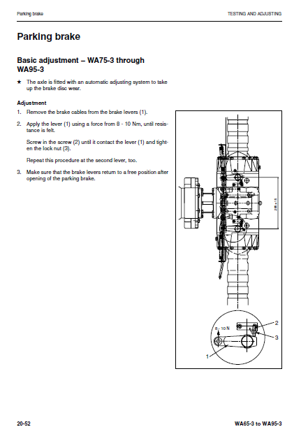 Manual de Taller Cargador Komatsu WA65-3 - HA940051, WA65-3 PARALLEL LIFT - HA050051, WA75-3 - HA950051, WA85-3 - HA960051, WA90-3 - HA970051, WA95-3 - HA980051