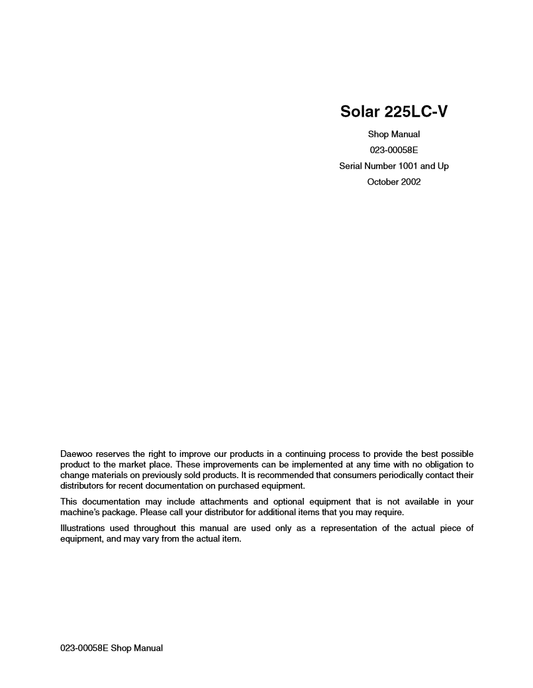 Manual de Taller Excavadora Daewoo Solar 130 a 470 LC-V