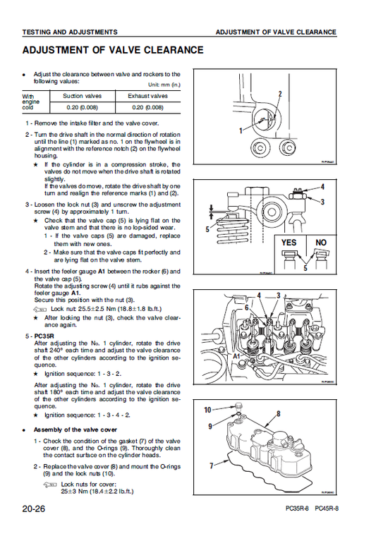 Manual de Taller Excavadora Hidraúlica Komatsu PC35R-8 - F20518, PC45R-8 - F20666