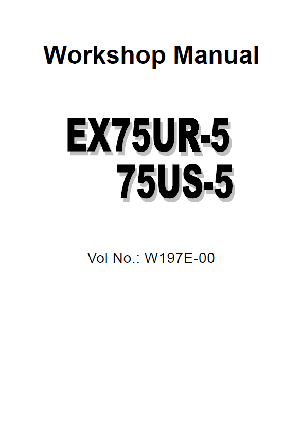 Manual de Taller Excavadora Hitachi EX75UR-5, EX75US-5