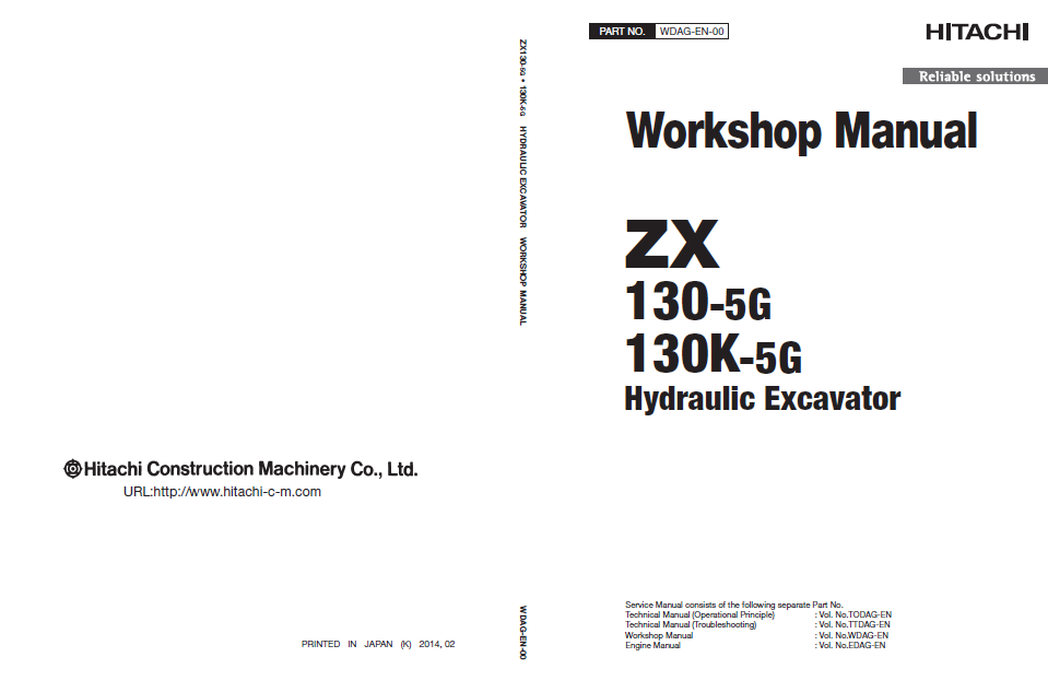 Manual de Taller Excavadora Hitachi ZX130-5G, ZX130K-5G