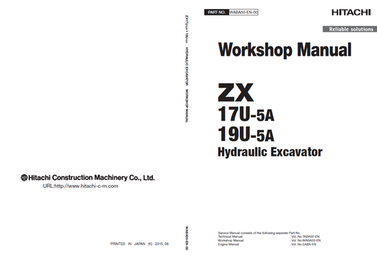 Manual de Taller Excavadora Hitachi ZX17U-5A y ZX19U-5A