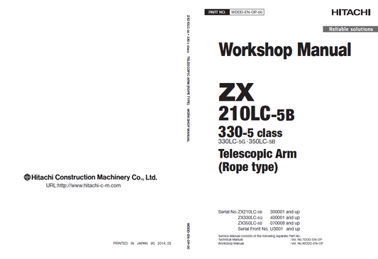 Manual de Taller Excavadora Hitachi ZX210LC-5B