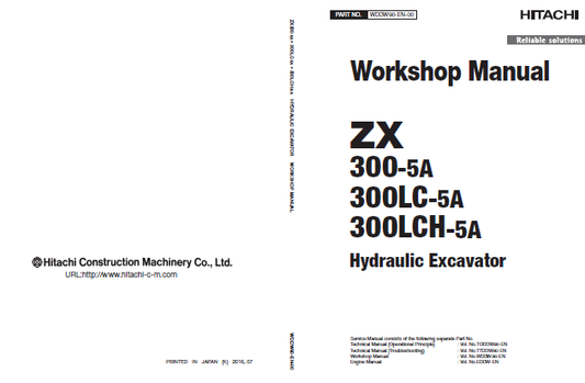 Manual de Taller Excavadora Hitachi ZX300-5A, ZX300LC-5A, ZX300LCH-5A