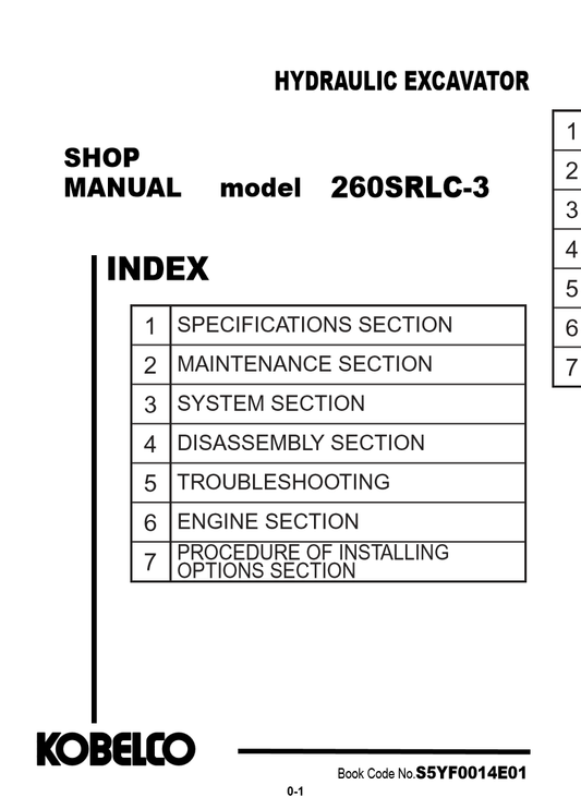 Manual de Taller Excavadora Kobelco SK115SR-1E, SK135SR(LC)-1E, SK135SL-1E