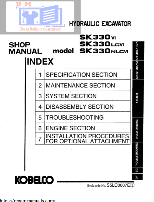 Manual de Taller Excavadora Kobelco SK330-VI SK330LC-VI SK330NLC-VI